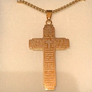 Lord Prayer Cross Necklace